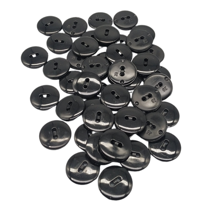 100 botones negros, botones negros para manualidades, botones de 4 agujeros  para coser, 5 tamaños, botones negros, botones de camisa, botón negro