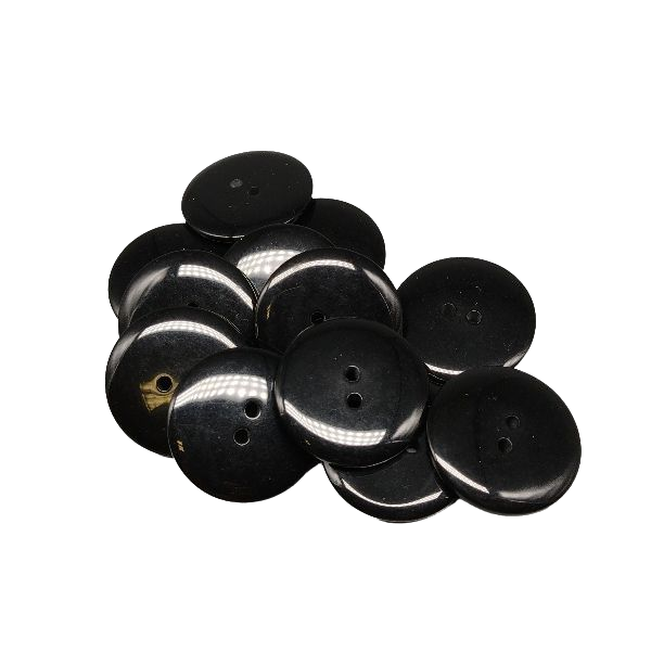 5, botones negros, botones negros brillantes, botones negros de 28