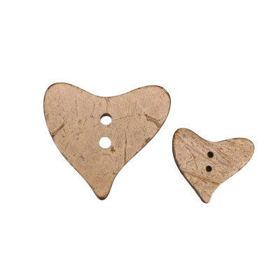 Botón Forma de Corazón de Coco Natural