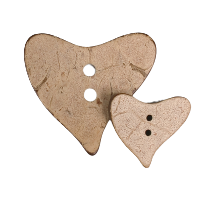 Botón Forma de Corazón de Coco Natural