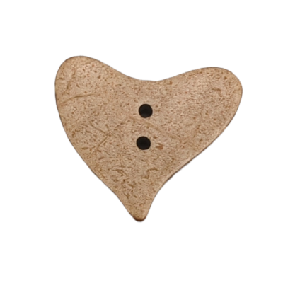 Botón Forma de Corazón Irregular de Coco Natural