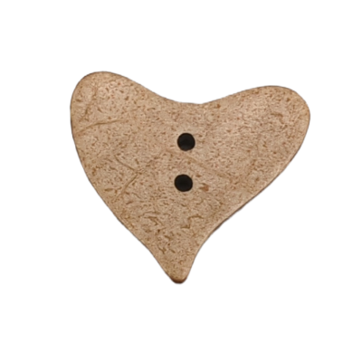 Botón Forma de Corazón de Coco Natural Botón Forma de Corazón de Coco Natural