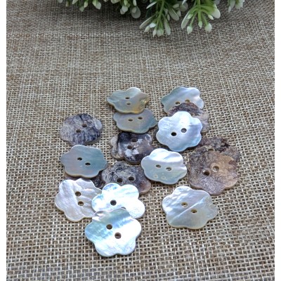 Botones de Nacar (Akoya) - Concha Natural - Forma de Flor